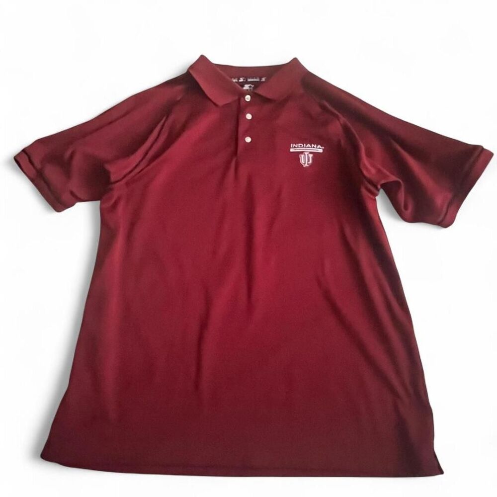 Starter Indiana University Men's Burgundy/Red Short Sleeve Polo-shirt Size L
